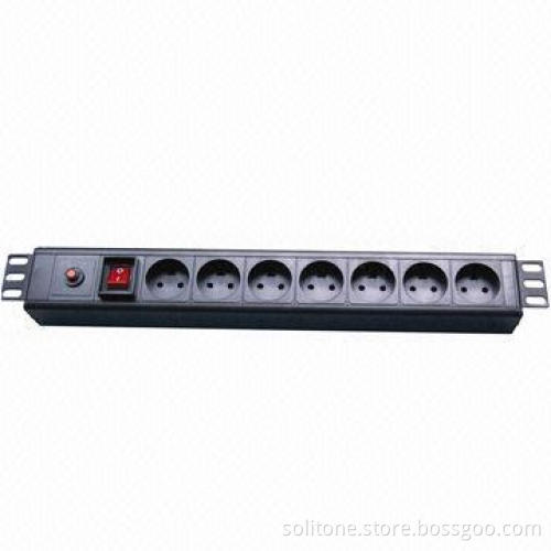 Power Distribution Units for Denmark, 7-way, 13A, Available in 19-inch Network Cabinet, Size 1.5U